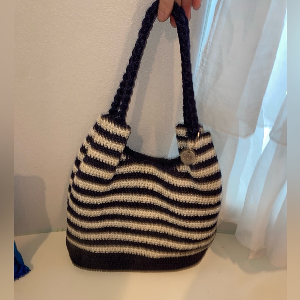 The Sak Navy/White Striped Sack Bag